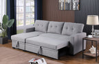 Upholstered Pull out Sectional Sofa with Chaise - Grand Goldman Shop