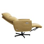 Power Swivel Recliner Chair, Electric Reclining with USB & Type-C Charging, 360° Swivel Velvet Upholstered Accent Chair, for 