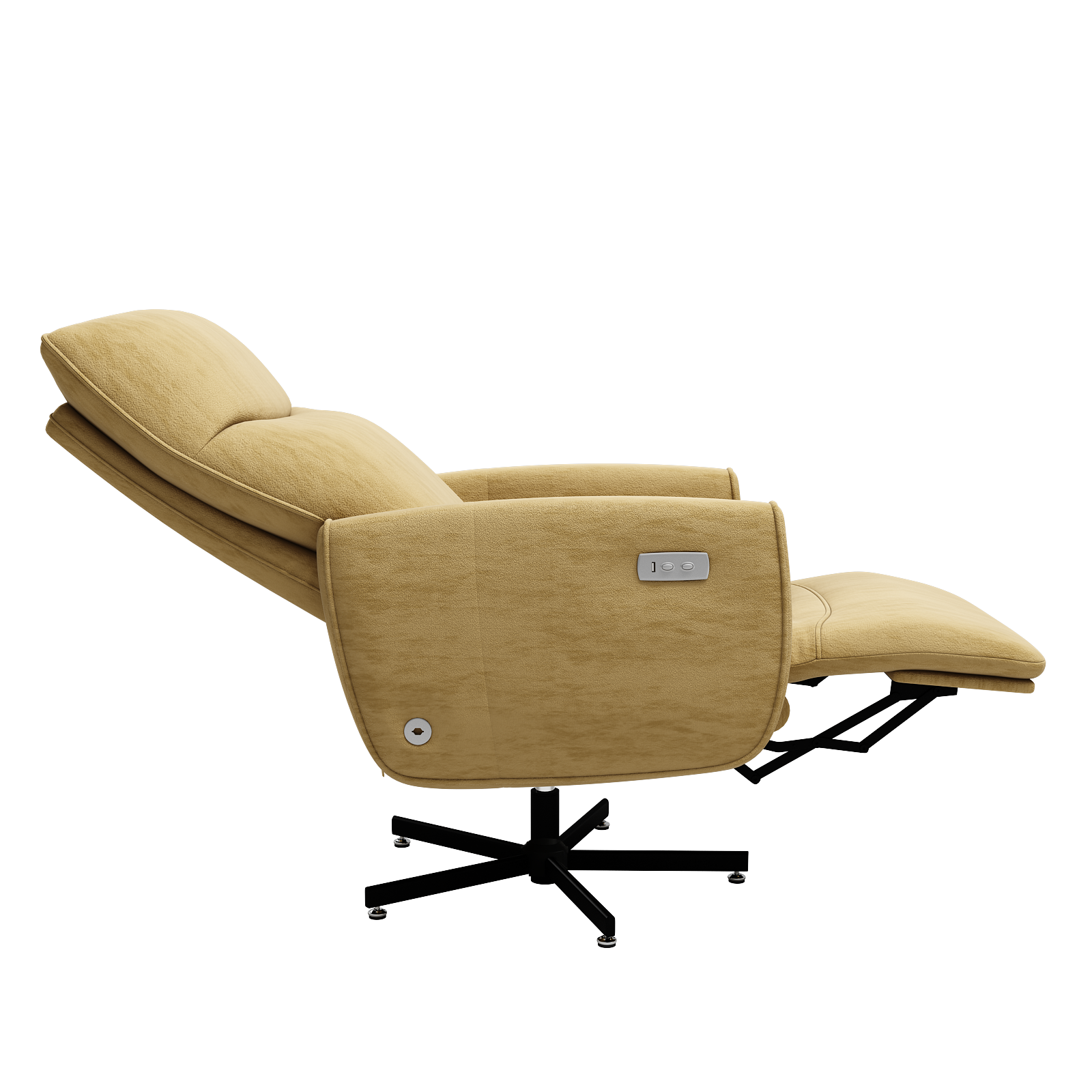 Power Swivel Recliner Chair, Electric Reclining with USB & Type-C Charging, 360° Swivel Velvet Upholstered Accent Chair, for 