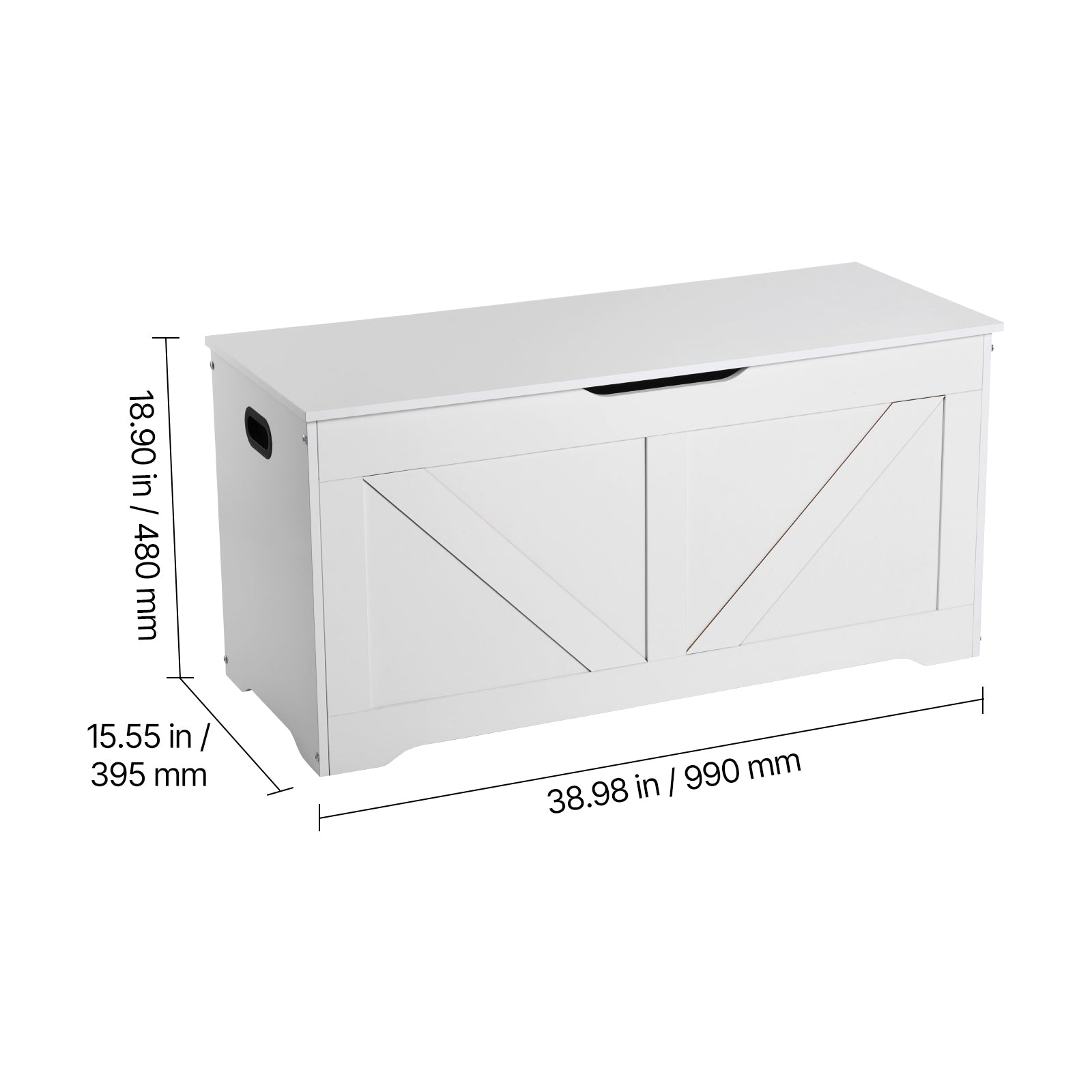 Kids Storage Bench, Wooden Toy Box Chest, Large Storage Cabinet with Safety Hinge, Toddlers Storage Bench for Playroom, Livin