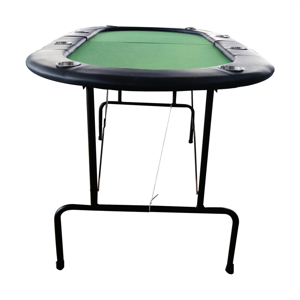INO Design 73' Foldable Poker Table with Cup Holders #16364 Green - Grand Goldman