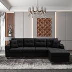 MEGA right sectional sofa with footrest, convertible corner sofa with armrest storage, living room and apartment sectional sofa, right chaise longue and grey - Grand Goldman Shop