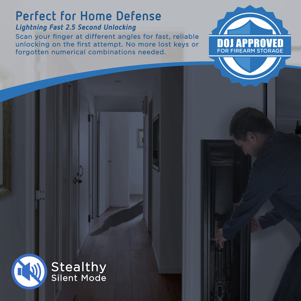 1 83 Cu Ft Biometric Rifle Safe | Premium Home Decor - Grand Goldman