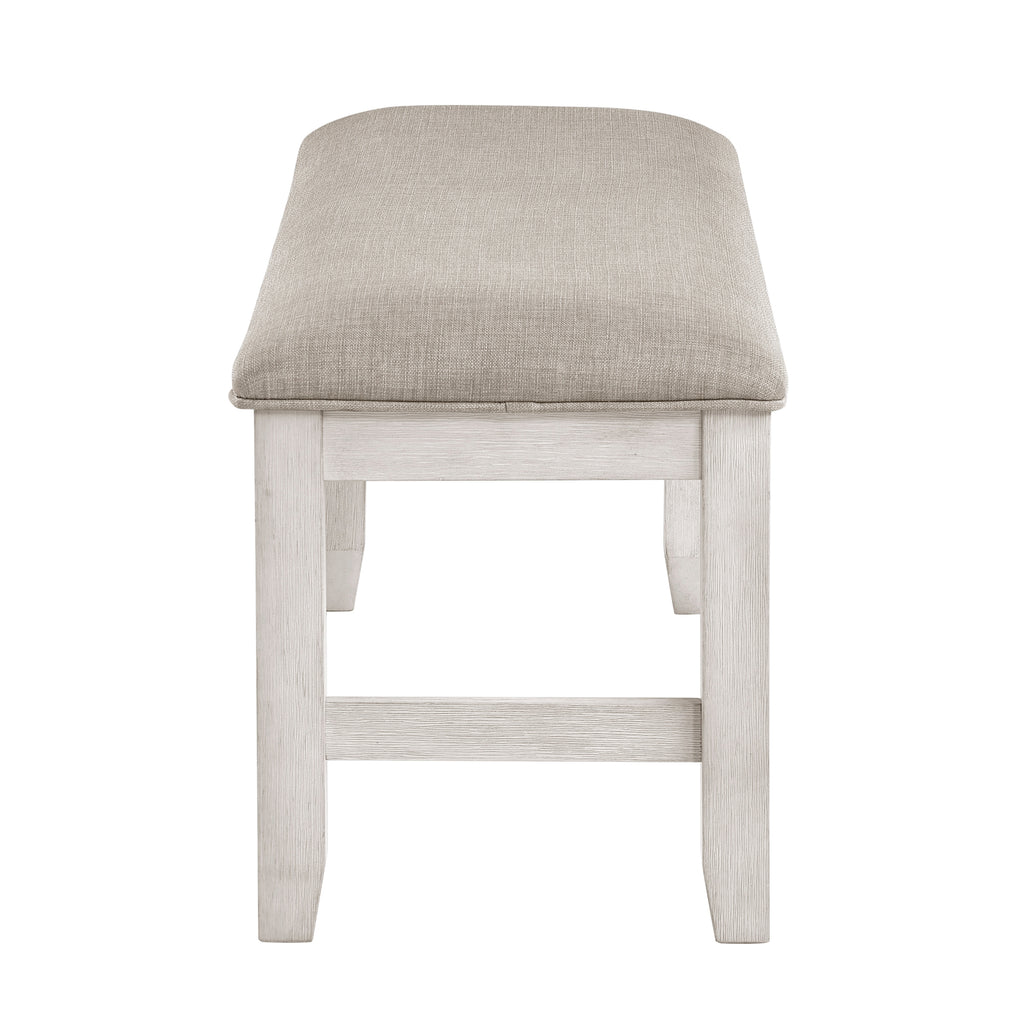 Modern Farmhouse Dining Bench Antique White Finish Upholstered Seat Wooden Furniture 1pc - Grand Goldman Shop