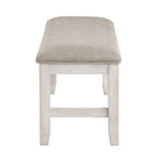 Modern Farmhouse Dining Bench Antique White Finish Upholstered Seat Wooden Furniture 1pc - Grand Goldman Shop