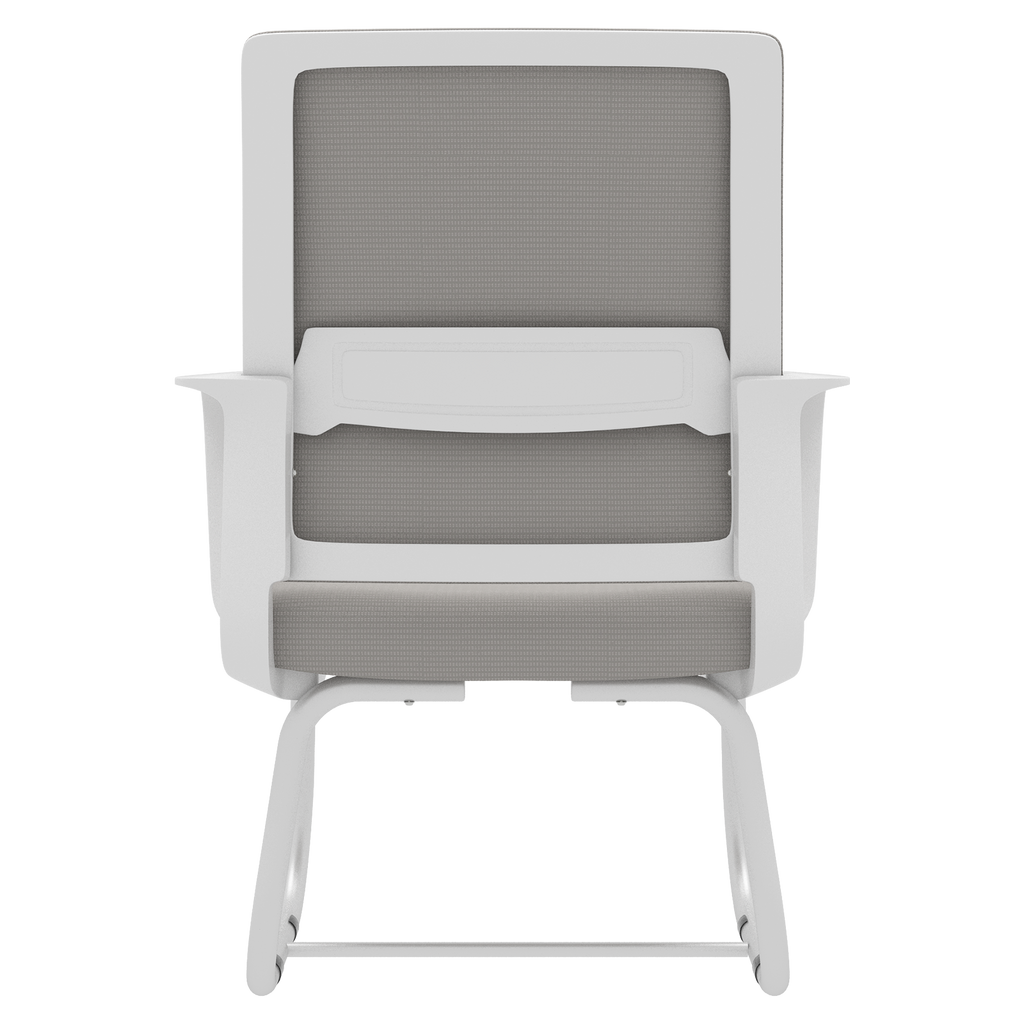 Minimalist Modern Office Chair with Metal Frame, Soft Mesh Backrest, White+Gray, for Home and Office Use | Premium Home Decor