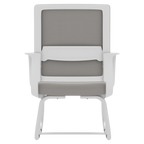 Minimalist Modern Office Chair with Metal Frame, Soft Mesh Backrest, White+Gray, for Home and Office Use | Premium Home Decor