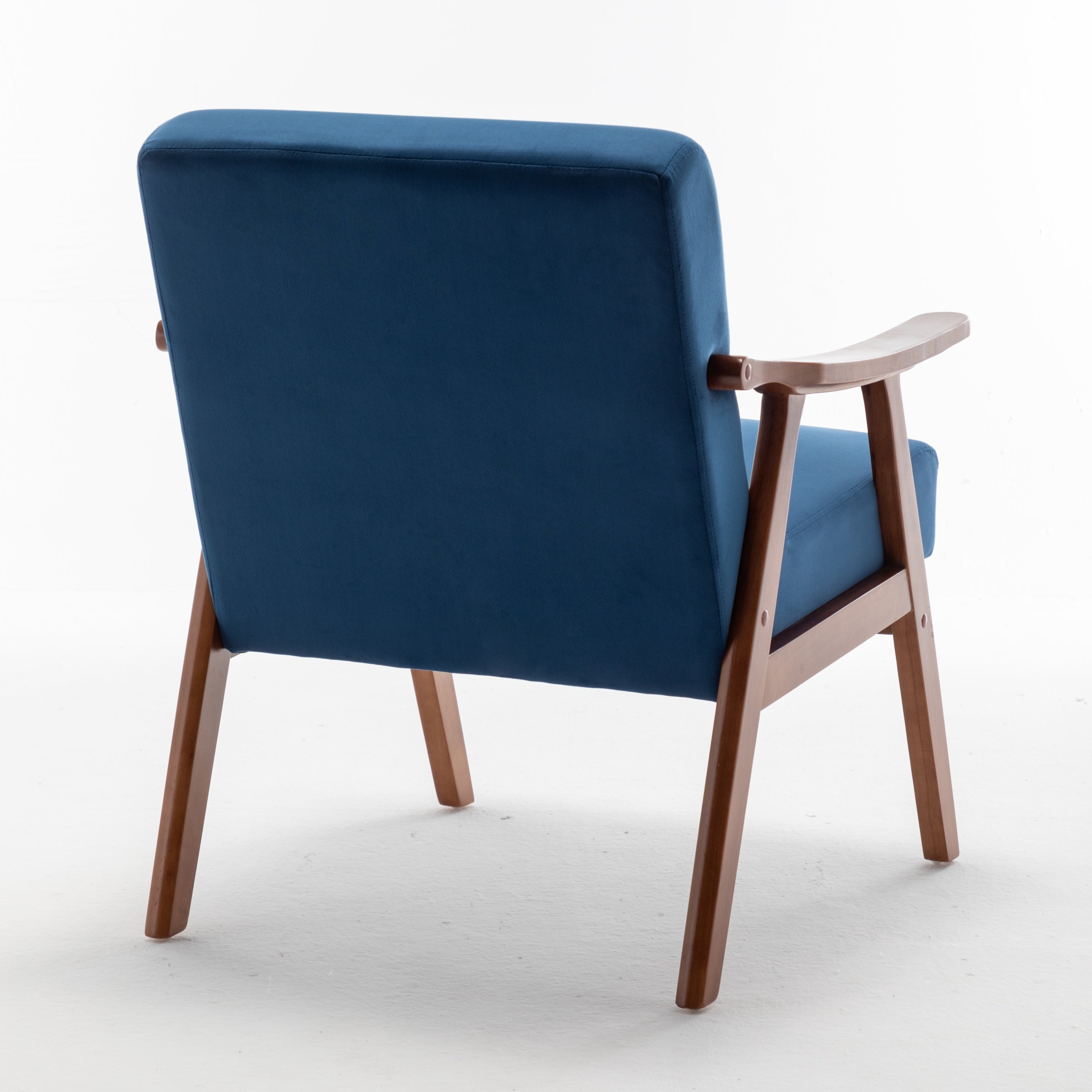 Mid-Century Modern Wingback Accent Chair with Solid Wood Frame and Extra-Thick Backrest – Lounge Chair for Living Room, Bedroom, or Reading Room - Grand Goldman Shop