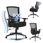 Big and Tall Office Chair 600lbs with Lumbar Support for Eight Hour Daily Work Ergonomic Mesh Desk Chair Widen 3D Cushion for