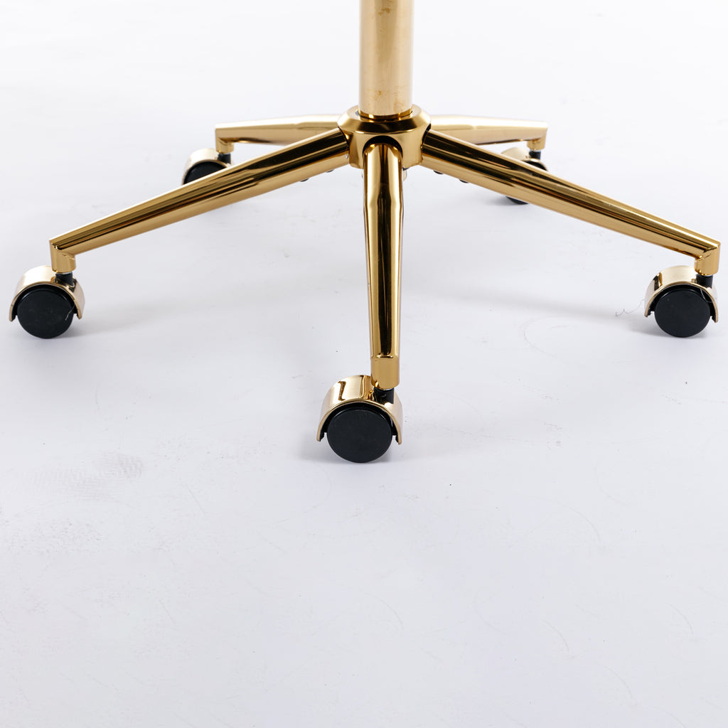 A&A Furniture Office Chair, Artificial Rabbit Hair with Golden Metal Base, Adjustable Swivel Desk Chair, Orange - Shop Qualit