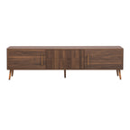 Mid Century TV Stand with 2 Drawers, Media Console Table for TVs up to 80'', Walnut Finish Solid Wood and MDF Entertainment Center for Living Room, Bedroom, Home Theatre - Grand Goldman Shop