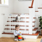 Stylish 2 Pack 29.5-44.1' Wide Baby Gate for Stairs, Dog Gate Indoor for Doorways, No Drilling Pressure Mounted Pet Gates for