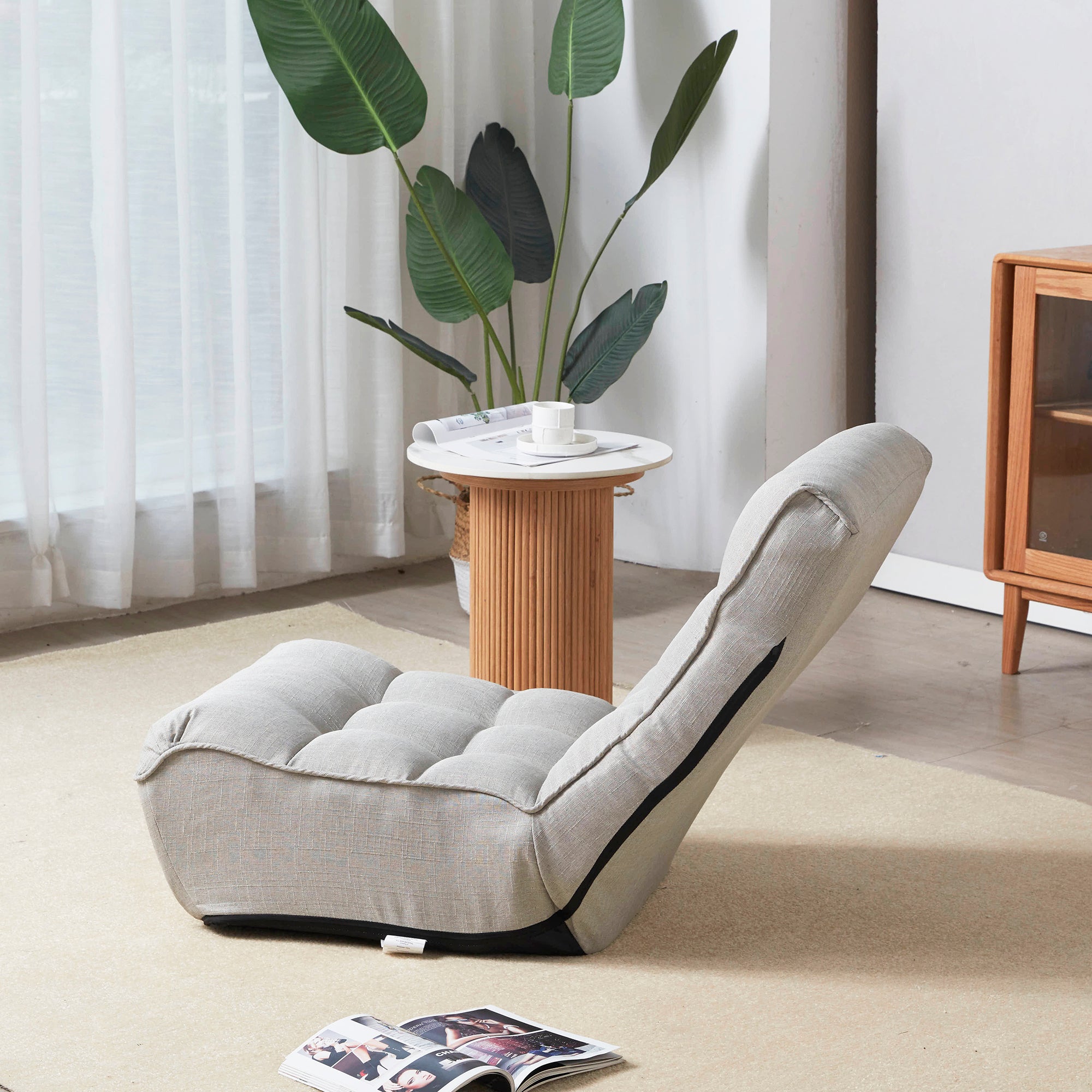 Adjustable Gray Metal Reclining Chair for Living Room and Balcony - Grand Goldman Shop
