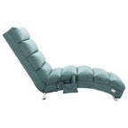 Ergonomic Electric Massage Chaise Lounge with Remote Control, Teal Linen Upholstery, 5 Modes for Relaxation - Grand Goldman Shop