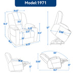 Power Lift Recliner Chair with Massage and Heat for Elderly, Overstuffed Wide Recliners, Heavy Duty Motion Mechanism with USB and Type C Ports, 2 Steel Cup Holders, Beige - Grand Goldman Shop