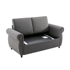 Orisfur Pull Out Sofa Bed Loveseat Sleeper with Twin Size Memory Mattress and USB Ports, Grey Linen, 57.9' - Grand Goldman Shop