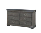 Louis Philippe Dark Gray Finish 4 PCS Bedroom Set (E. King) - Grand Goldman Shop