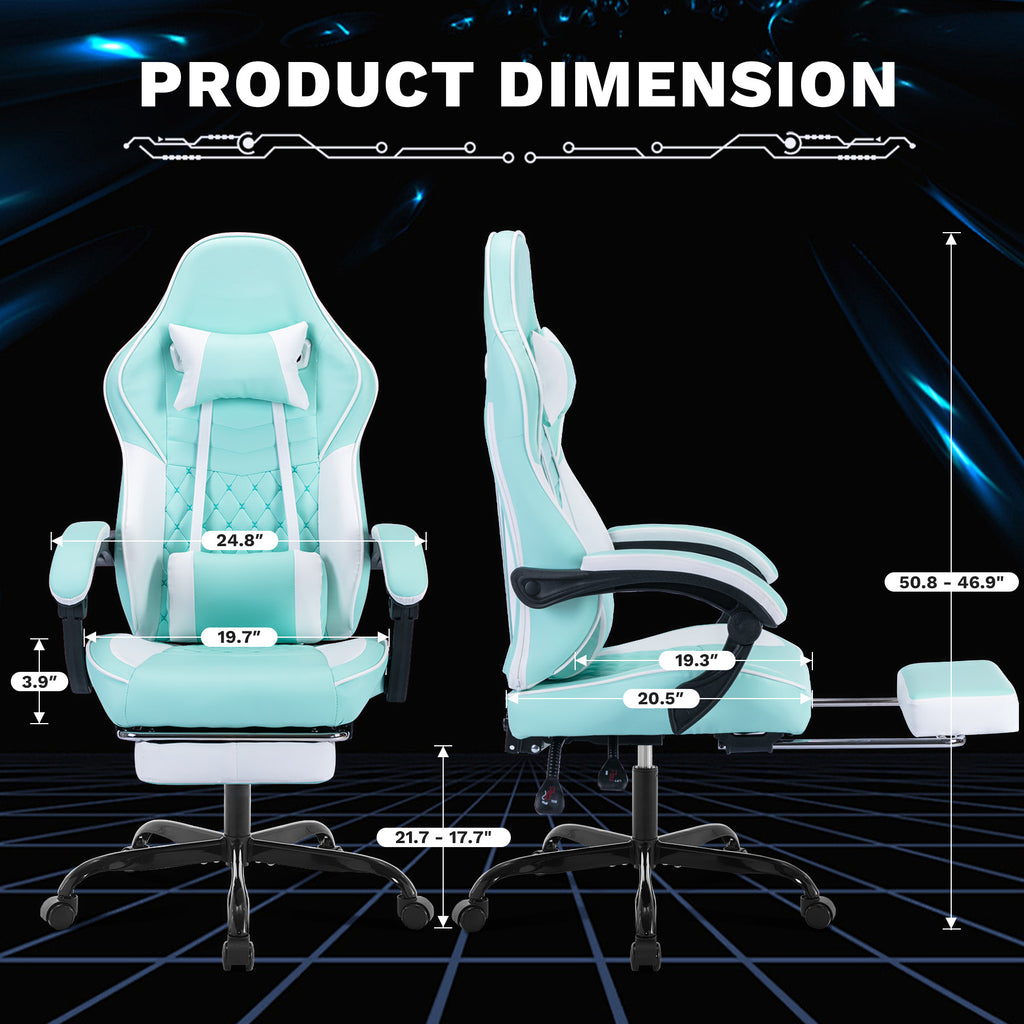 Ergonomic Video Gamer Chairs,Computer Gaming Chairs with Massage Lumbar Support and footrest,Racing Style Computer Chair Adju