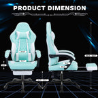 Ergonomic Video Gamer Chairs,Computer Gaming Chairs with Massage Lumbar Support and footrest,Racing Style Computer Chair Adju