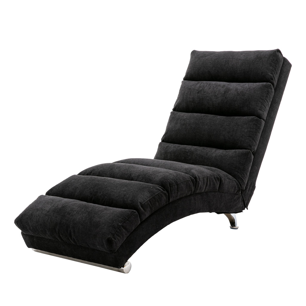 COOLMORE Luxury Upholstered Chaise Lounge Chair with Vibration for Relaxation, Modern Fixed Back Fabric Leisure Recliner Sofa for Living Room/Bedroom - Grand Goldman Shop