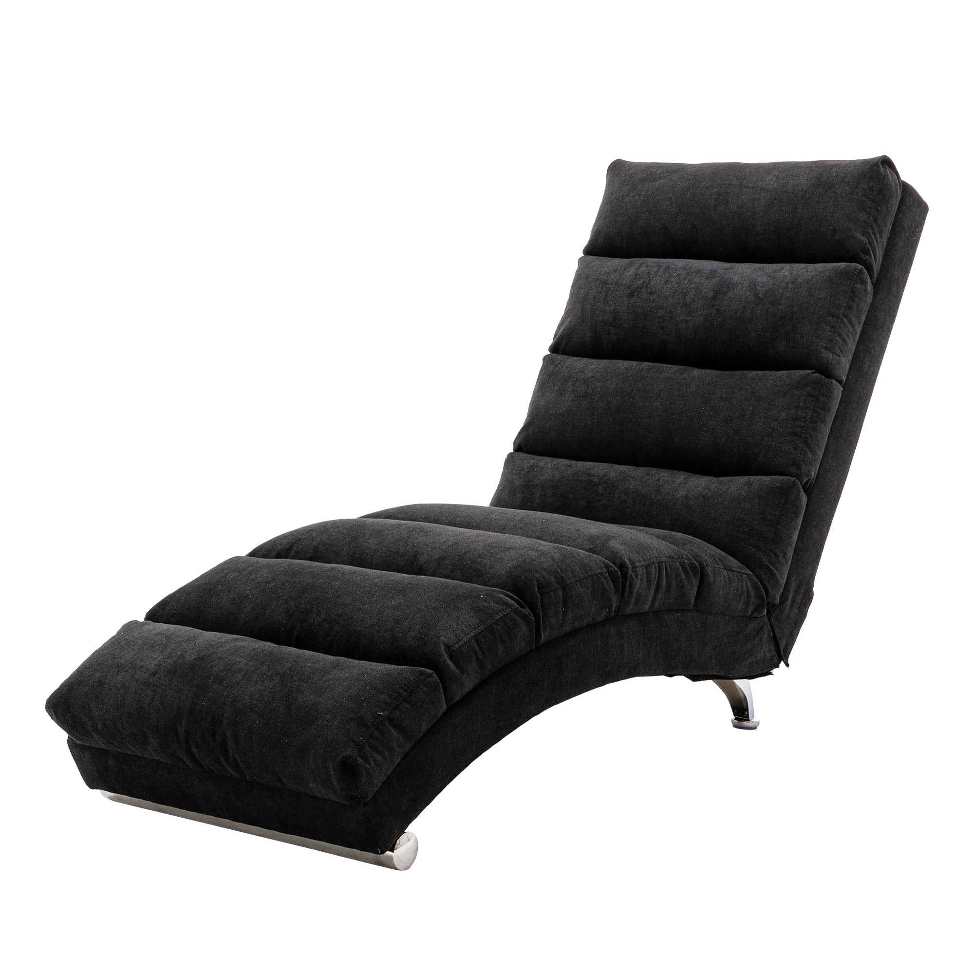 COOLMORE Luxury Upholstered Chaise Lounge Chair with Vibration for Relaxation, Modern Fixed Back Fabric Leisure Recliner Sofa for Living Room/Bedroom - Grand Goldman Shop