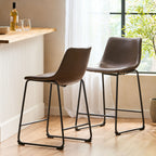Vintage Style Brown 24-Inch Counter Stool (Set of 2) - Grand Goldman Shop
