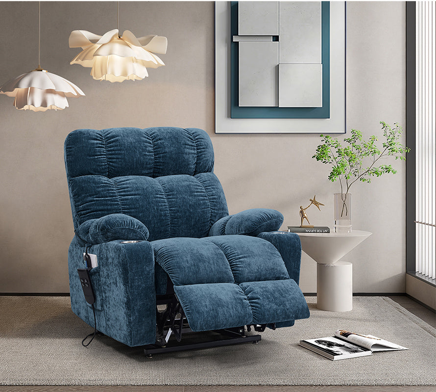 Liyasi Dual OKIN Motor Power Lift Recliner Chair  for Elderly Infinite Position Lay Flat 180° Recliner with Heat Massage - Grand Goldman Shop