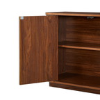 Sideboard Storage Cabinet TV Stand with wave pattern Buffet Cabinet Wooden Vertical Striped Cabinet for Kitchen/Bedroom/Entryway. Walnut, 64''W x 15''D x 24''H. - Grand Goldman Shop