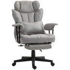 HOMCOM Executive Office Chair, 400LBS Big and Tall Office Chair with Foot Rest, Microfiber Computer Desk Chair with Lumbar Su