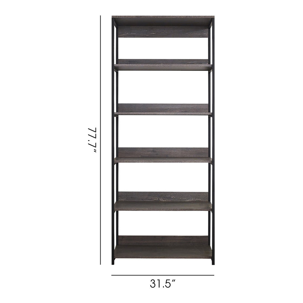 Monica Wood and Metal Walk-in Closet with Five Shelves in Rustic Gray, Solid Wood Construction - Grand Goldman Shop