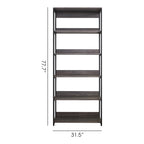 Monica Wood and Metal Walk-in Closet with Five Shelves in Rustic Gray, Solid Wood Construction - Grand Goldman Shop