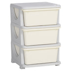 Qaba 3 Tier Kids Storage Unit, 3 Drawer Chest Toy Organizer Plastic Bins for Kids Bedroom Nursery Kindergarten Living Room fo