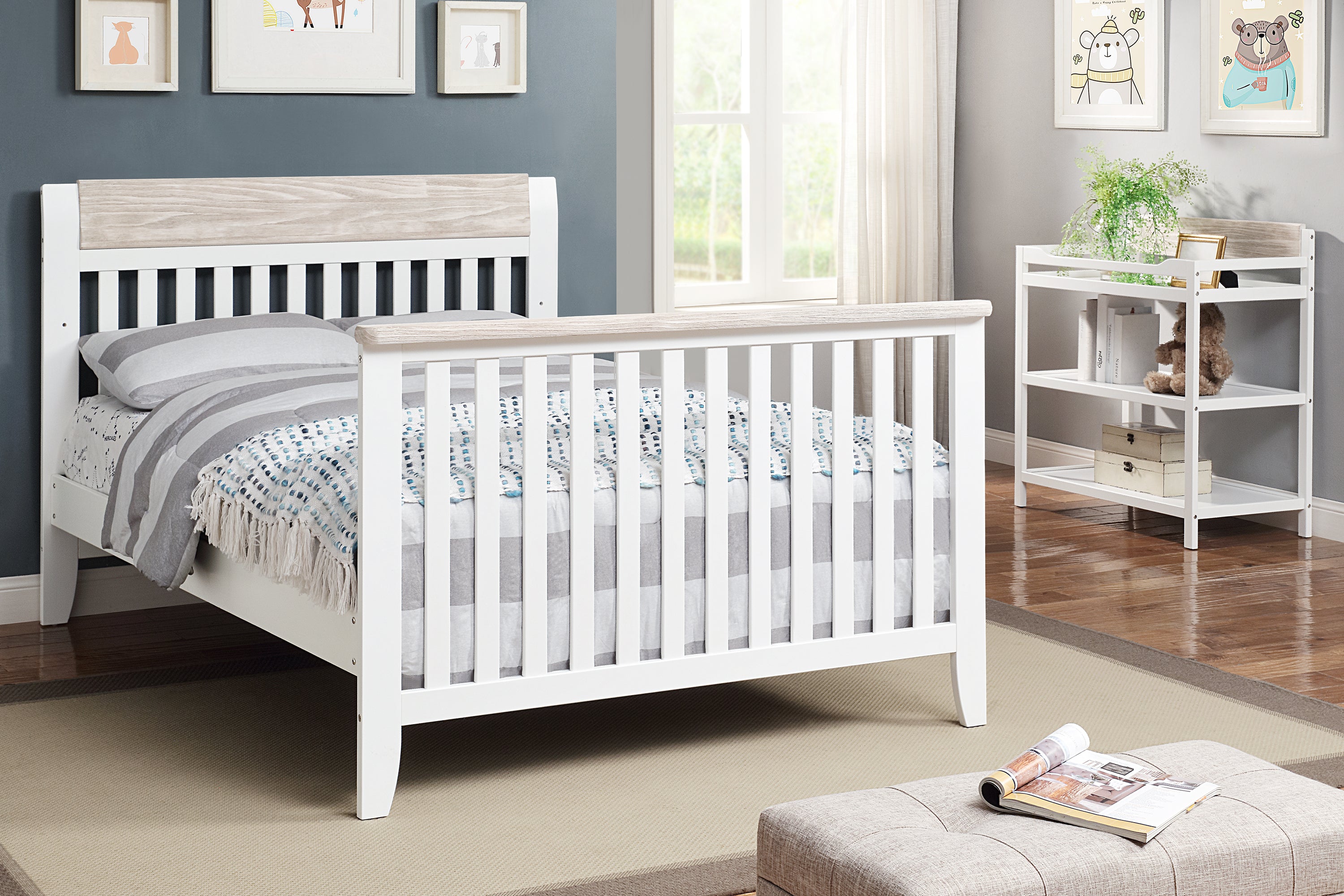 Hayes Changing Table White/Natural | Premium Home Decor - Grand Goldman