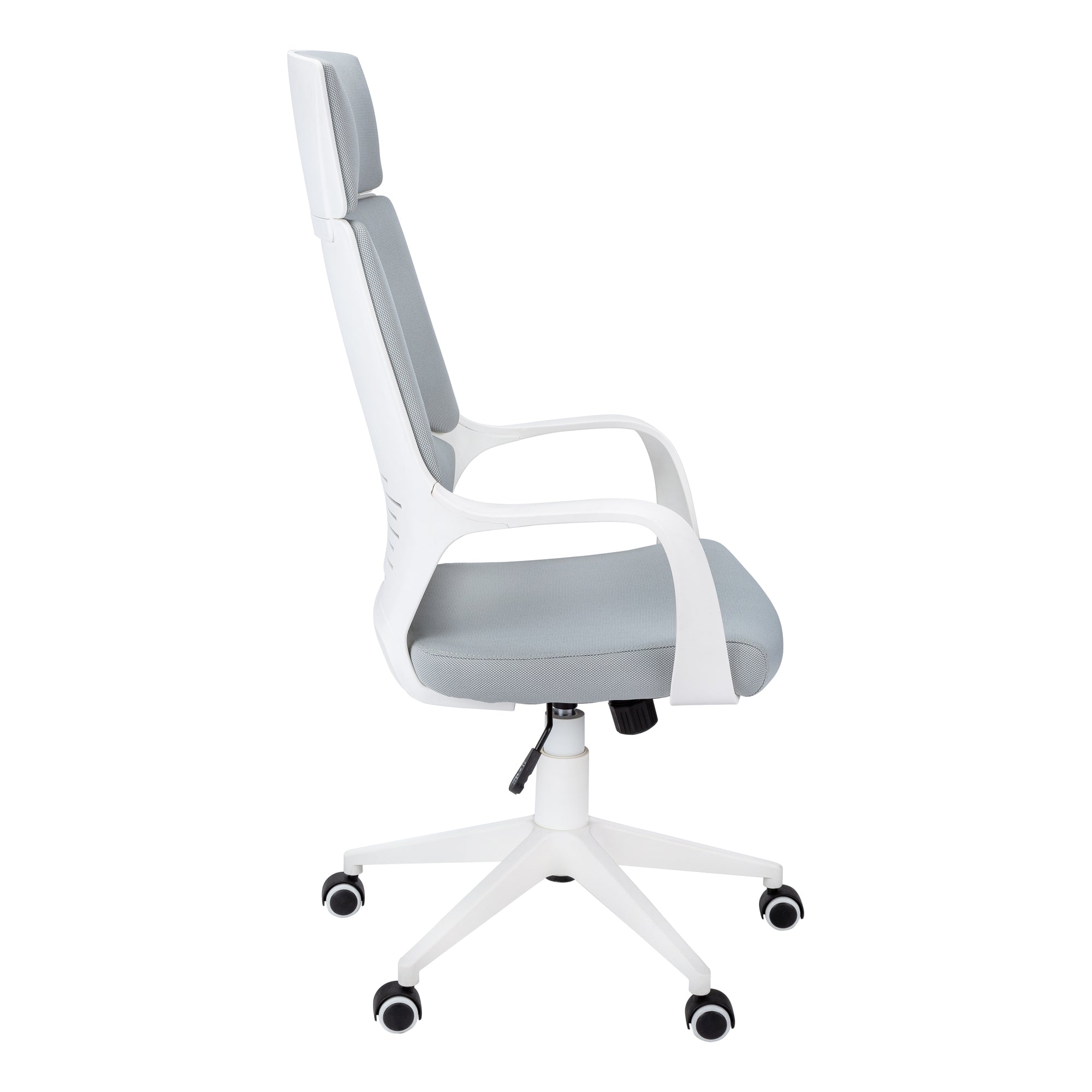 Office Chair, Adjustable Height, Swivel, Ergonomic, Armrests, Computer Desk, Work, Grey Mesh, White Metal, Contemporary, Mode