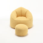 Bedding Bean Bag Sofa Chair with High-Pressure Foam and Footrest, Yellow Microfiber - Grand Goldman Shop
