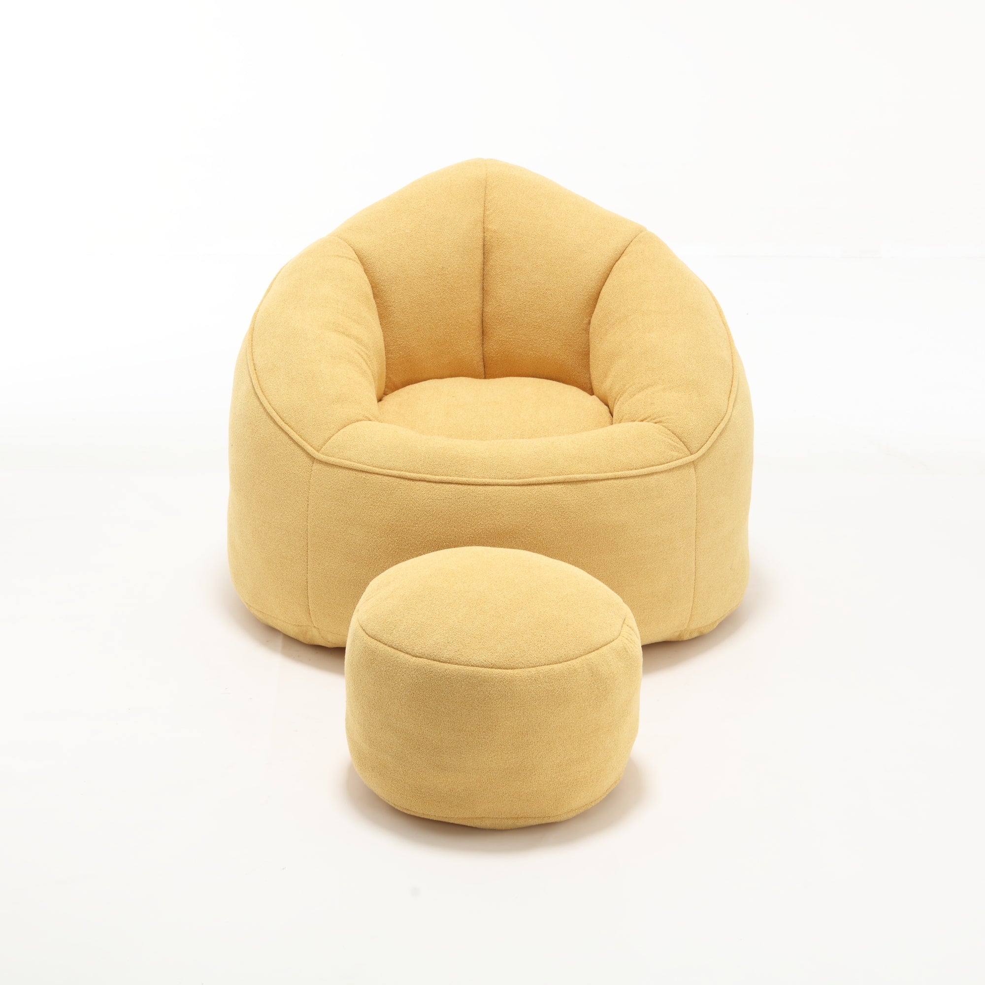 Bedding Bean Bag Sofa Chair with High-Pressure Foam and Footrest, Yellow Microfiber - Grand Goldman Shop