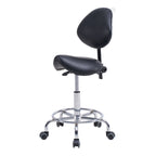 Saddle Stool Chair with Backrest Swivel Hydraulic Ergonomic Tilt Seat Chair with Wheels Footrest for Medical Hospital Clinic 