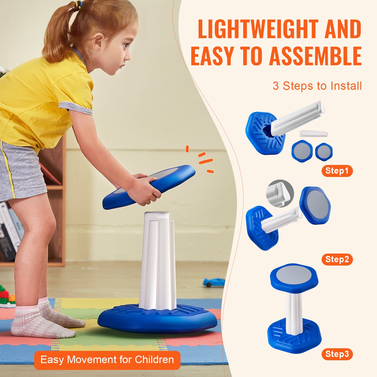 Kids Wobble Chair, Active Chair with Sponge Cushion, Wobble Stool Improves Focus, Posture and Calm Children, Ideal for School