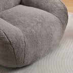 Giant Bean Bag Chair for Adults, Spacious Memory Foam Bean Bag Sofa with Armrests in Light Gray Teddy Fabric, Comfy Seating for Living Room or Bedroom - Grand Goldman Shop