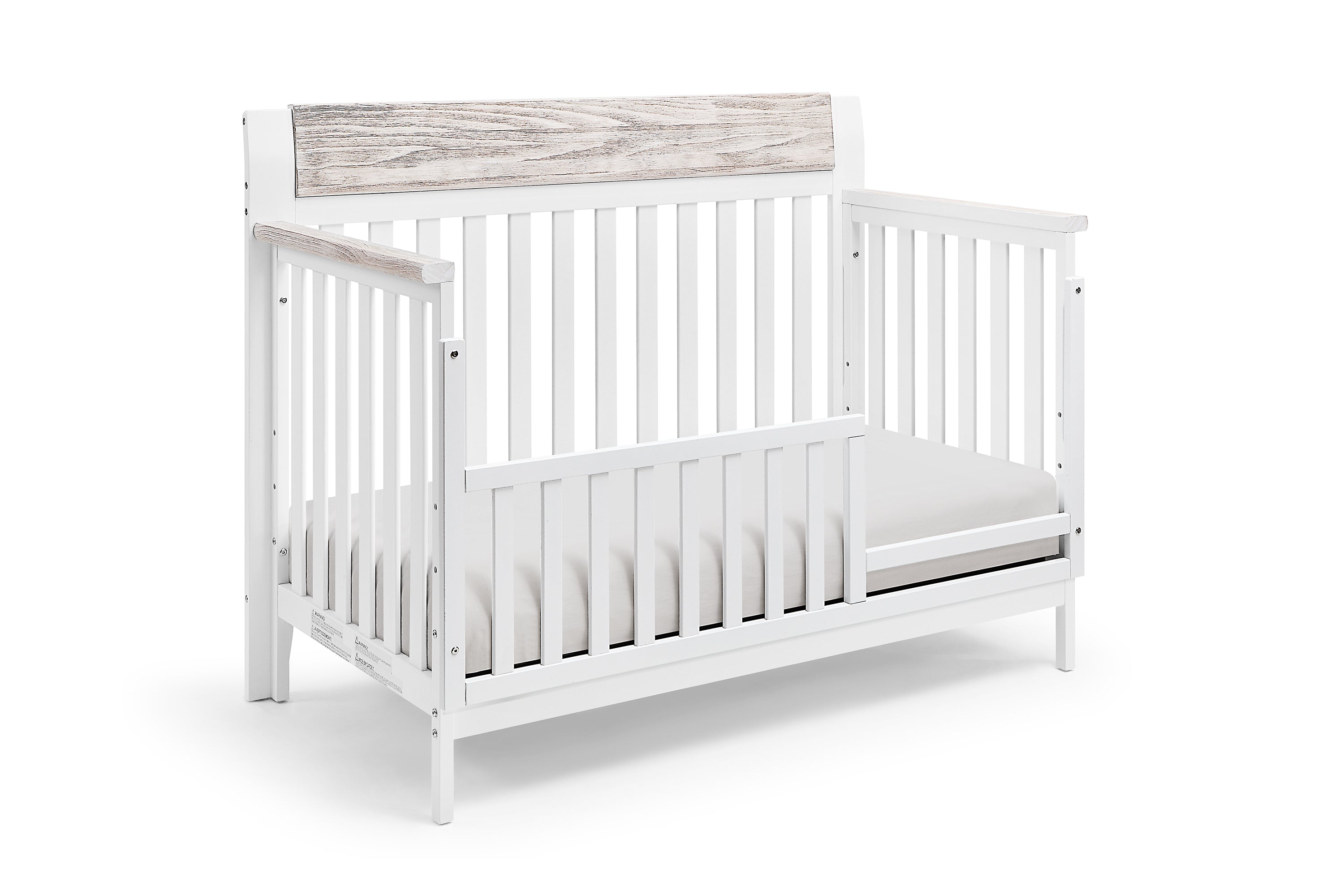 Hayes 4-in-1 Convertible Crib White/Natural | Premium Home Decor - Grand Goldman