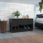 Hamilton Storage Bench, Two Open Shelves, Two Drawers -Black - Grand Goldman Shop