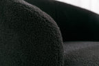 Teddy Fabric Swivel Accent Armchair Barrel Chair With Black Powder Coating Metal Ring,Black - Grand Goldman Shop