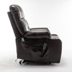 Wine Red High Density Foam Lift Chair for Big and Tall with Heat & Massage, 2 Pockets, 2 Cup Holders, Dual Remote, UL Certified OKIN Motor - Grand Goldman Shop
