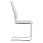Modern Dining Chairs with Faux Leather Padded Seat and Metal Legs in White, Set of 4 - Grand Goldman Shop