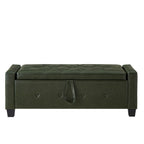 48' Ottoman Bench with Storage, Bench for Bedroom,Living Room,Hallway, Upholstered Tufted Faux Leather PU Ottoman Dark Green - Grand Goldman Shop