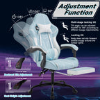 Gaming chair, Computer Chair Ergonomic Chair with Footrest Office Chair Ergonomic Computer Chair with Lumbar Backrest Bluewhi