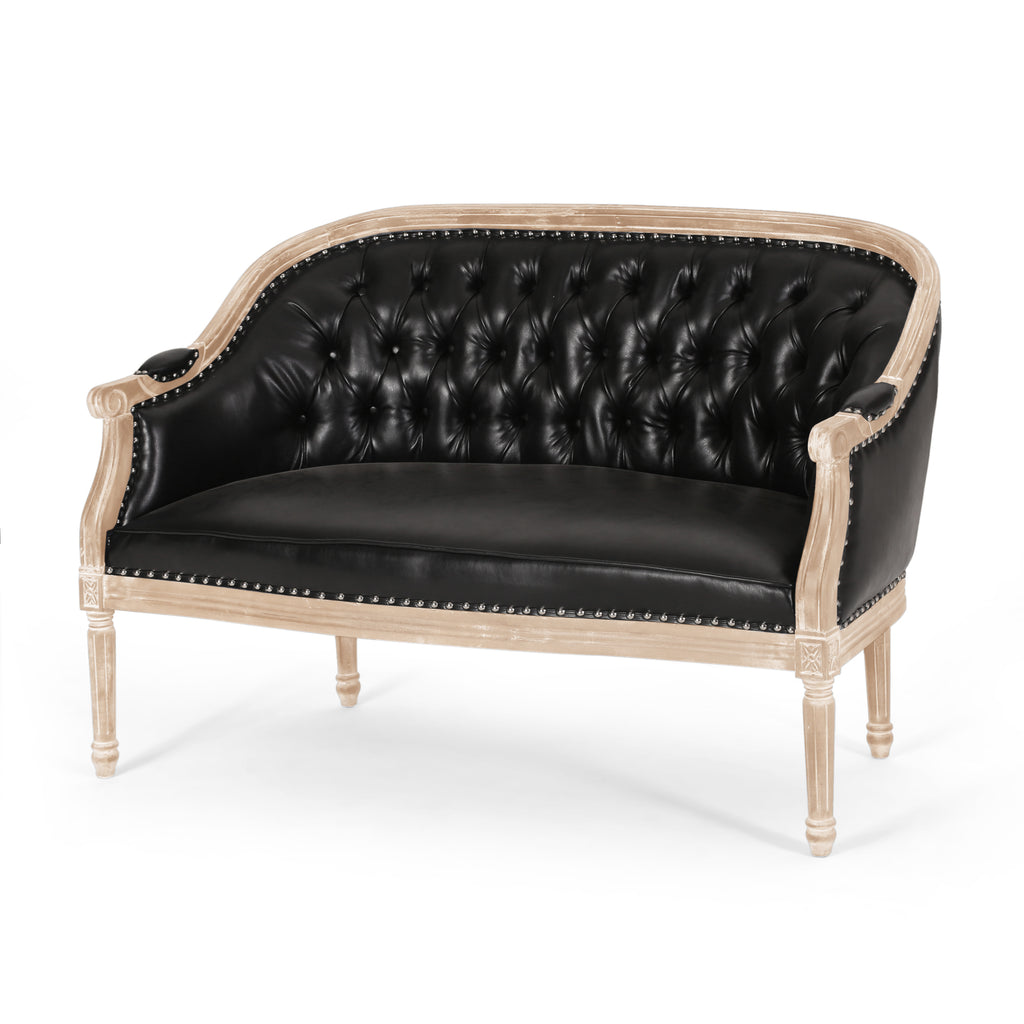 French Country Chesterfield Style Tufted Loveseat - Grand Goldman Shop