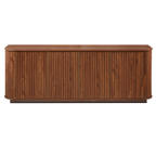 Sideboard Storage Cabinet TV Stand with wave pattern Buffet Cabinet Wooden Vertical Striped Cabinet for Kitchen/Bedroom/Entryway. Walnut, 64''W x 15''D x 24''H. - Grand Goldman Shop