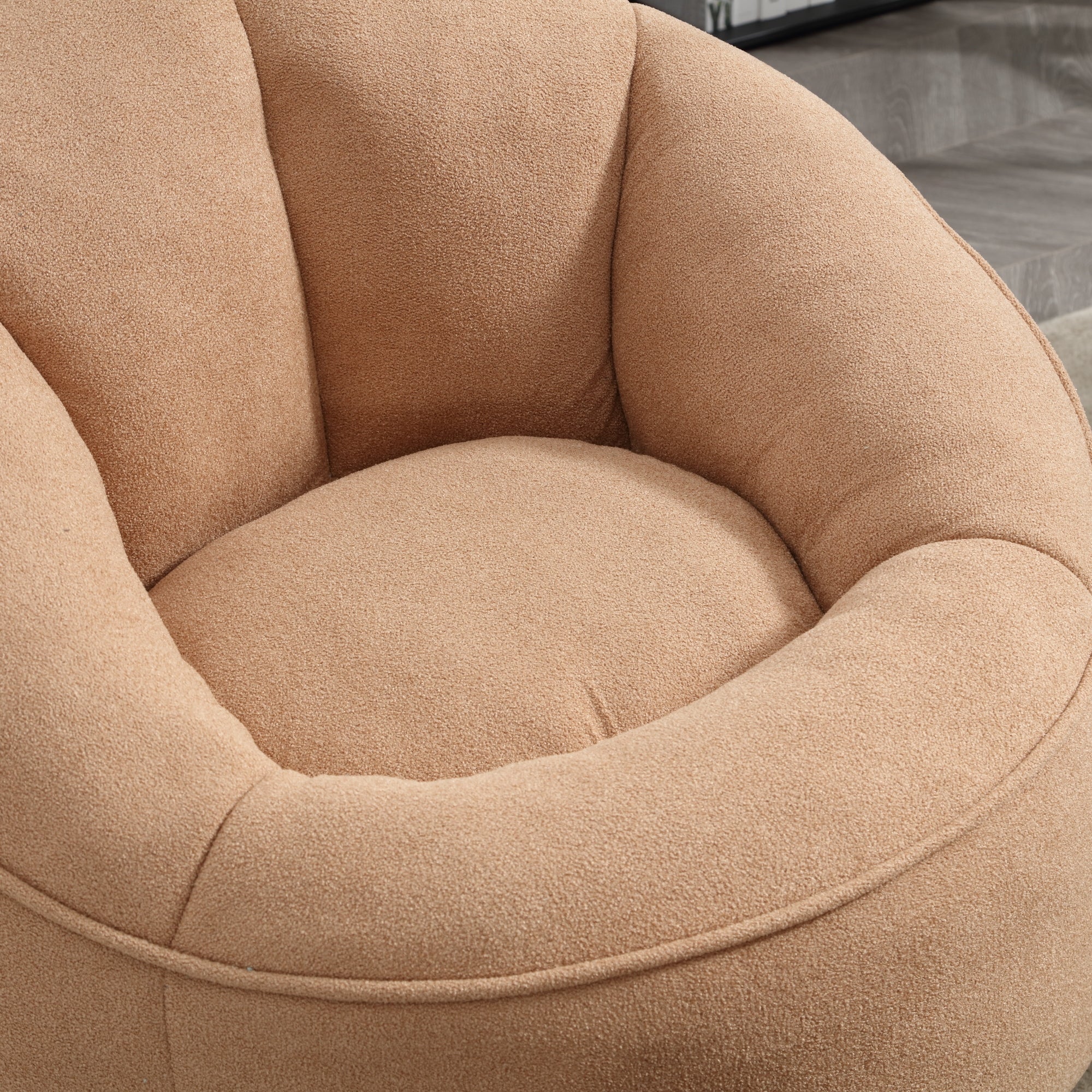 Bedding Bean Bag Sofa Chair with High-Pressure Foam and Footrest, Tan Microfiber - Grand Goldman Shop