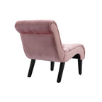 COOLMORE Modern Velvet Armless Accent Living Room Chair / Leisure Chair,Upholstered Fabric Button Comfortable Chair with Wooden Legs for Bedroom, Living Room, Office (Pink Velvet) - Grand Goldman Shop